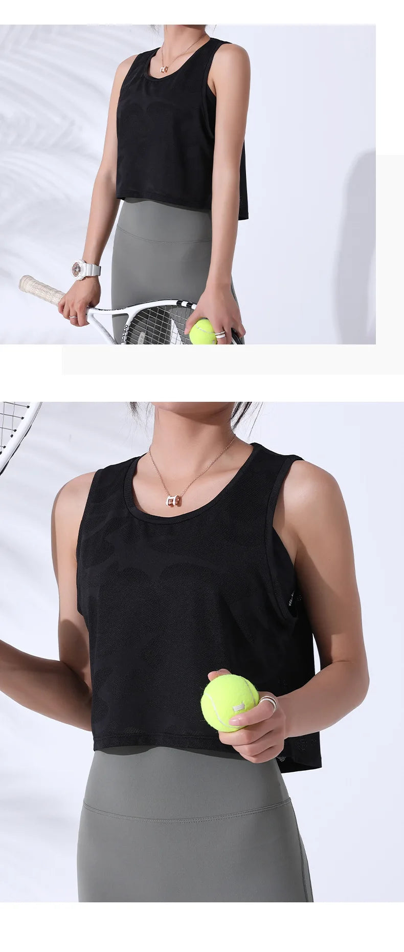 Vest Fitness Crop Top Sleeveless Mesh Yoga