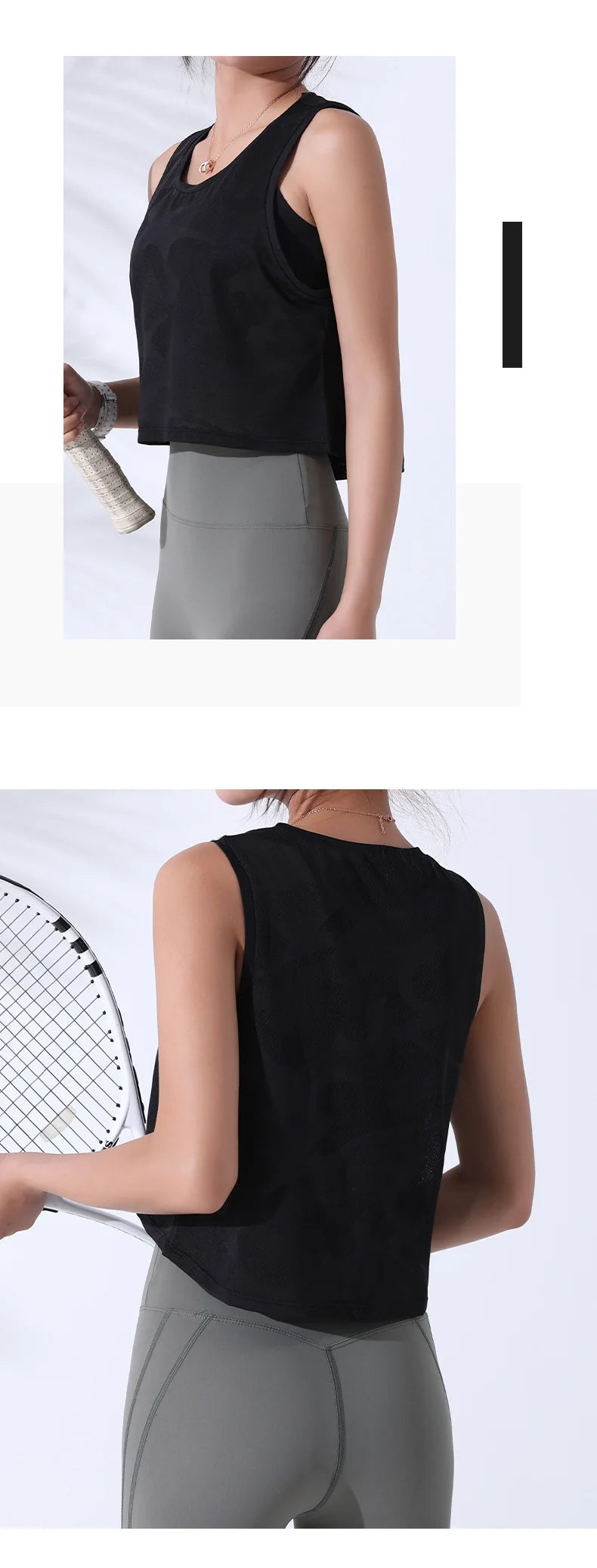 Vest Fitness Crop Top Sleeveless Mesh Yoga