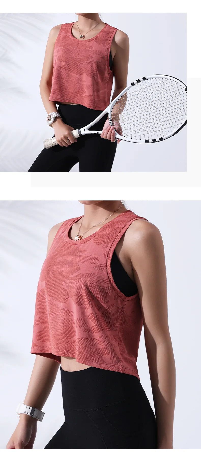 Vest Fitness Crop Top Sleeveless Mesh Yoga
