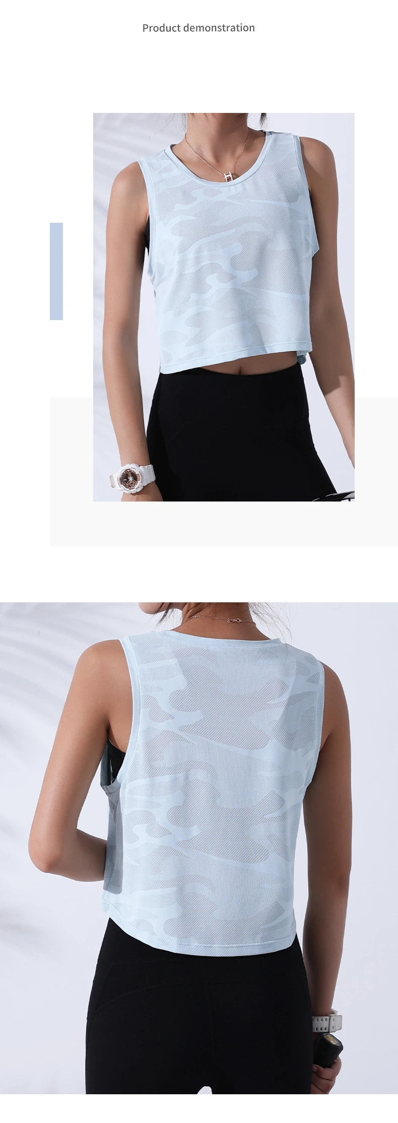 Vest Fitness Crop Top Sleeveless Mesh Yoga