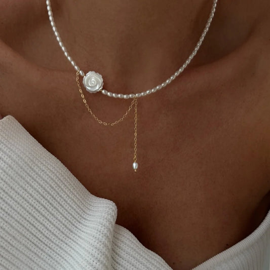Minimalist Pearl Necklace Chain