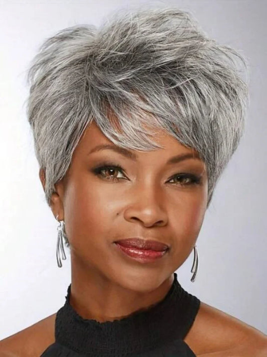 Short Hair Short Gray Wigs
