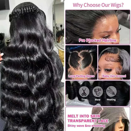 46 Inch Body Wave Human Hair Wigs