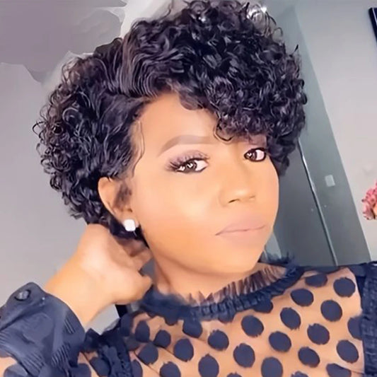 Short Pixie Cut Wig Curly