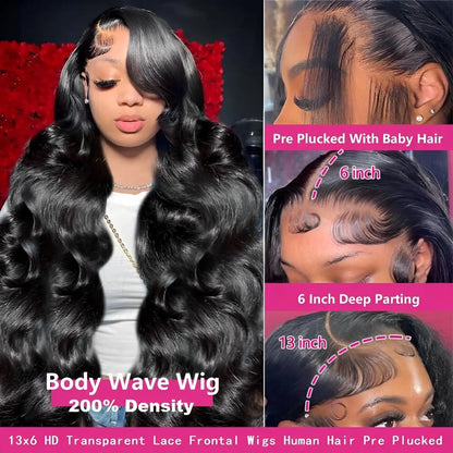 46 Inch Body Wave Human Hair Wigs