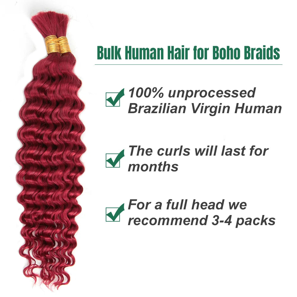 Deep Wave Bulk Human Hair