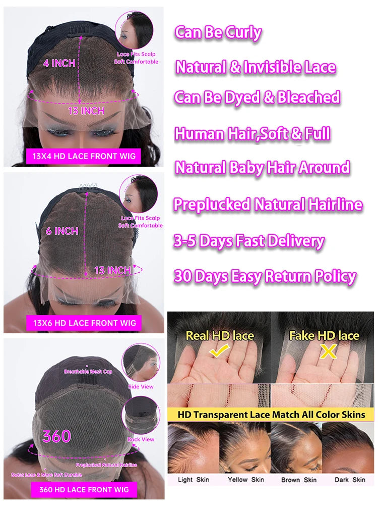 Brazilian Bone Straight Human Hair Wigs