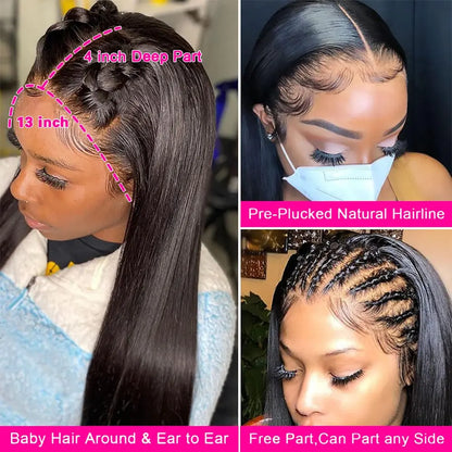 26-inch straight lace front wig