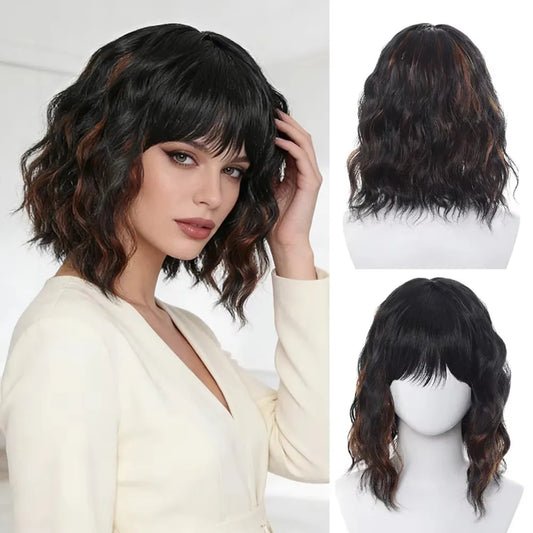 Natural Black Short Curly Wig