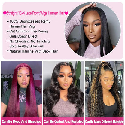 26-inch straight lace front wig